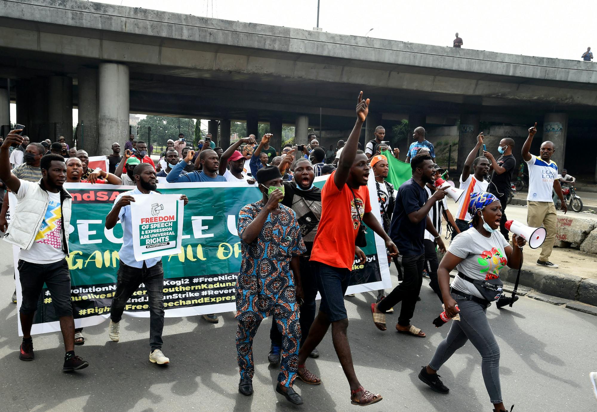 People protesting in Nigeria